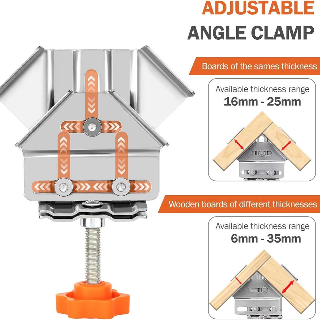 10PCS Stainless Steel 90 Degree Corner Clamp T-Shape Right Angle Clamp Woodworking Quick Locator Single Handle Corner Clamp Tool