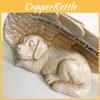 Creative Angel Dog Resin Sculpture With Illumination For Garden And Home Decor Gift