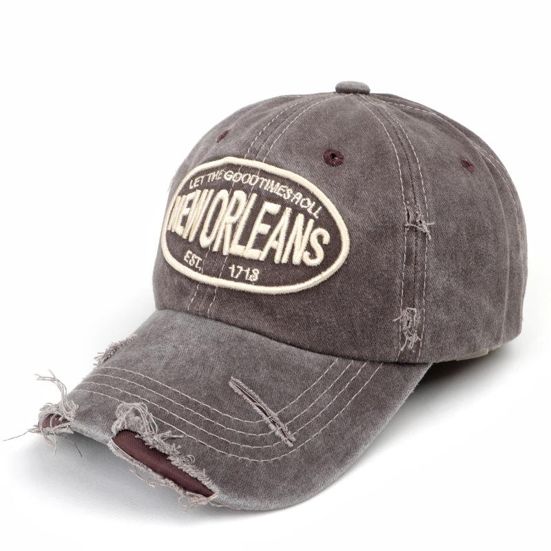 Unisex Washed Cotton Baseball Cap Letter Embroidered Vintage Snapback Hat Men And Women Streetwear Outdoor Sports Hats