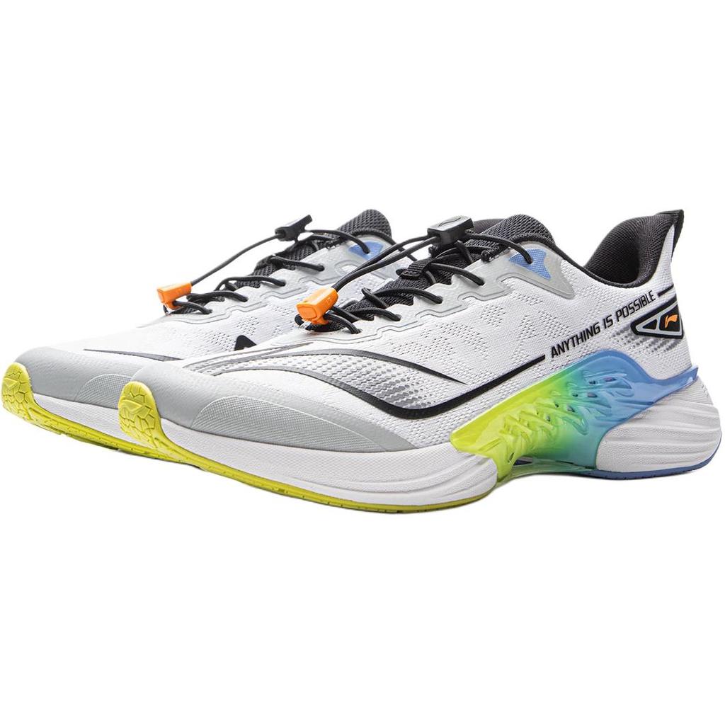 Li Ning Kids Running Synthetic Leather Lightweight Comfortable Fashion Shock Absorption Breathable Low Top Running Shoes Kids sneaker YKFV184-3