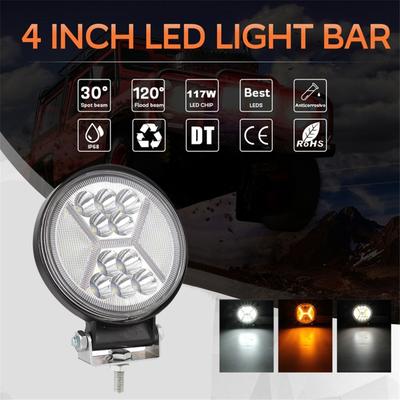 2Pcs LED Work Light 234W 4inch Spot Flood Light Bar Off Road 4x4 Accessories Combo 12 Volt Led Spotlight for Truck SUV Boat 3000K 6000K Lamps
