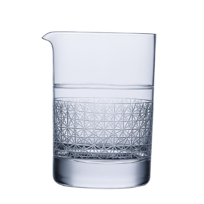PMG01-3 CRISON High Quality Crystal Glass Cocktail Mixing Cup Bar tool shaker mixologist Hand carved flower making