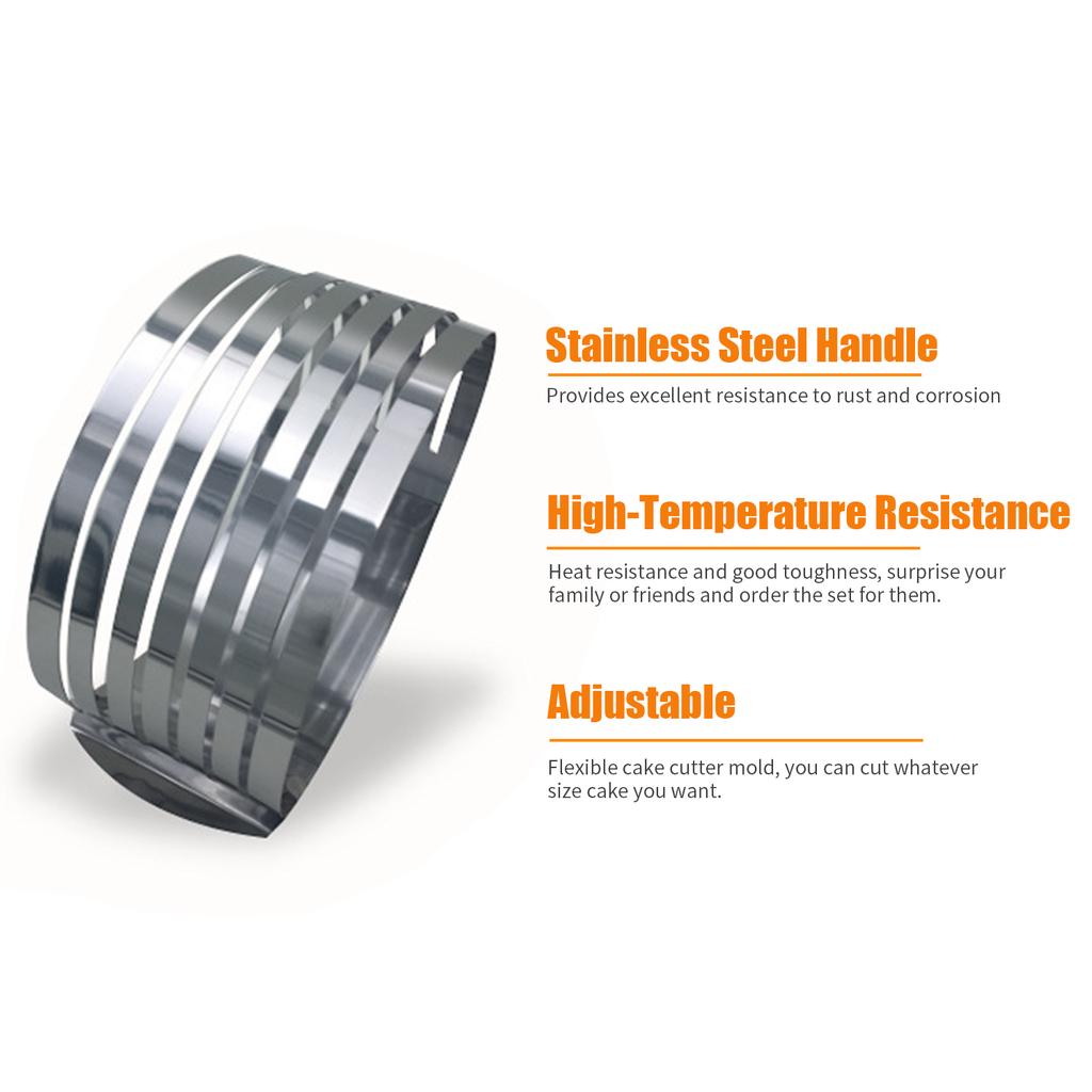 6-8 Inch Cake Cutter Slicer Stainless Steel Adjustable Layered Cake Cutter Slicer Mousse Cake