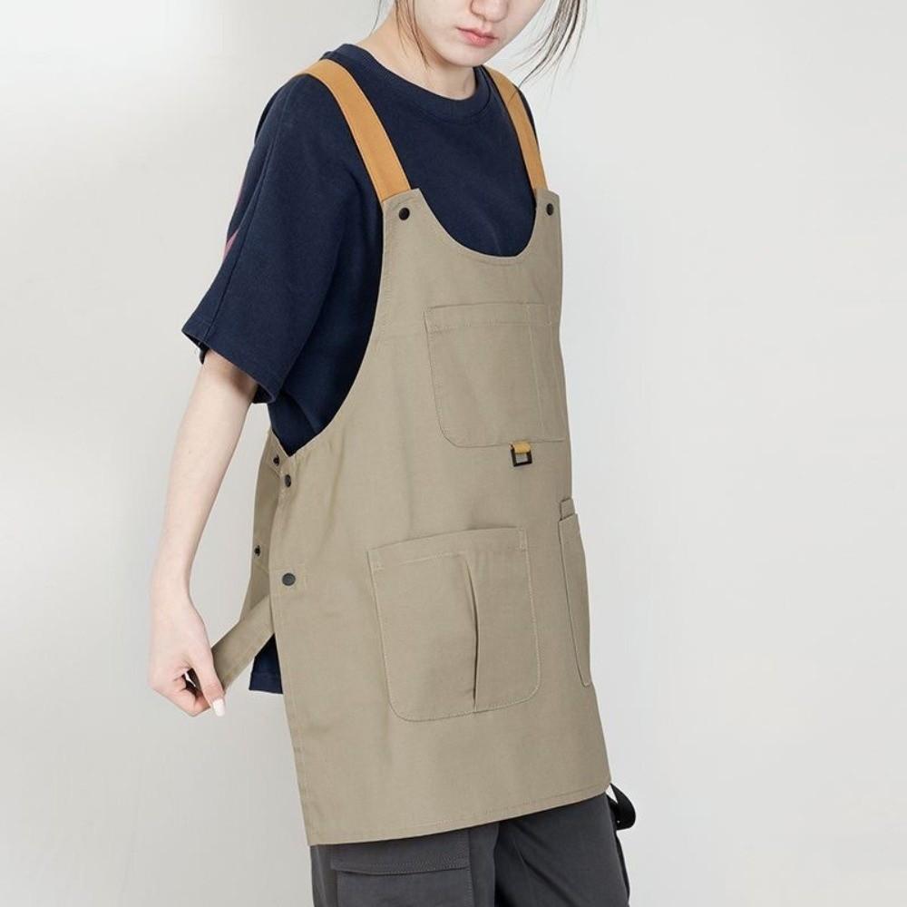 Wind Resistant Loose Apron Polyester BBQ Apron Work Clothes Kitchen Apron  Restaurant