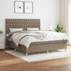 Vidaxl Letto Continentale Con Materasso, Taupe, Tessuto, 180X200 Cm