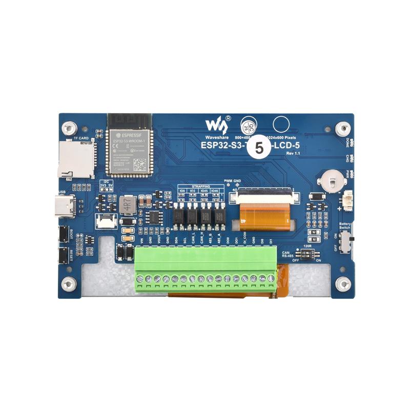 ESP32 S3 5 inch LCD (B) Development Board 1024x600 / 800×480 Captive TouchScreen Display LVGL HMI Sensor CAN RS485