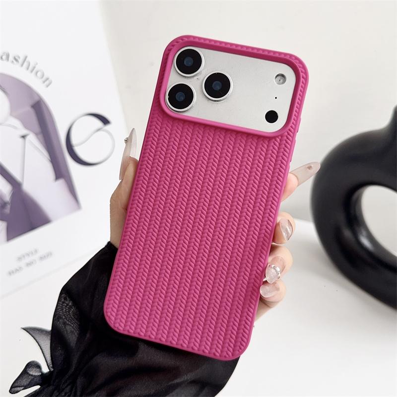 Simple Woven Matte Phone Cases For Apple iPhone 17 16 15 14 Plus 13 12 11 Pro Max Air Shockproof Soft Proteciton Non-slip Cover