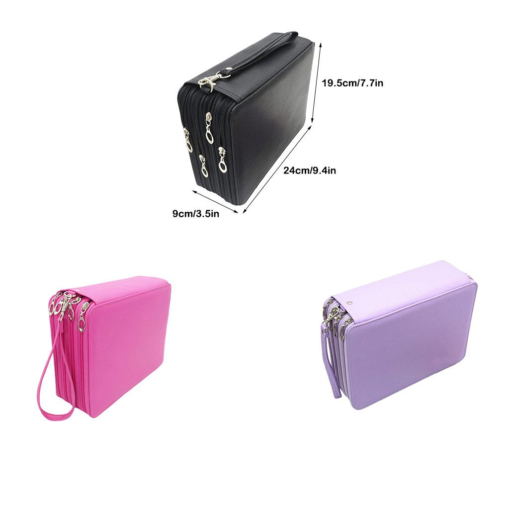 Students Pencil Bag Office Pens Makeup Tool Large Capacity Storage Case 4 Layers Handheld Organizer Stationery Accessories