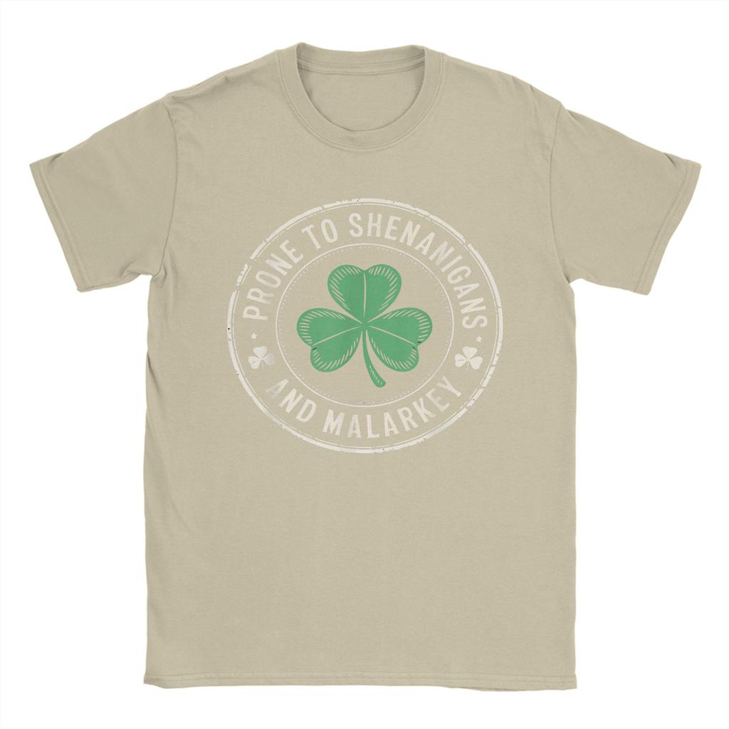 Funny Prone To Shenanigans and Malarkey St Patricks Day TShirts Unisex Cotton Tee Shirt Short Sleeve T Shirt Gift Idea Clothing