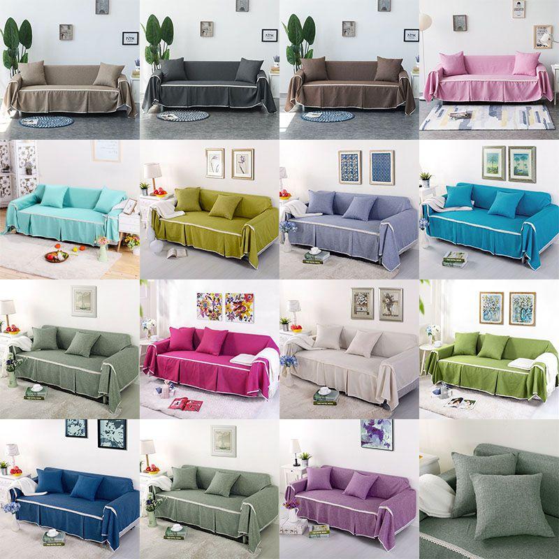 Solid Color Sofa Cover Slip-resistant And Easy To Clean Living Room Home Decor