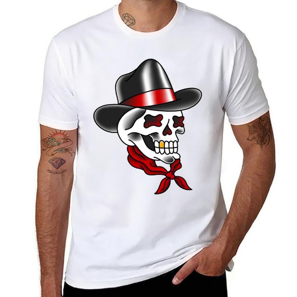 SaltyDog American Traditional Cowboy Skull TShirt Moisture Wicking Athletic TShirt