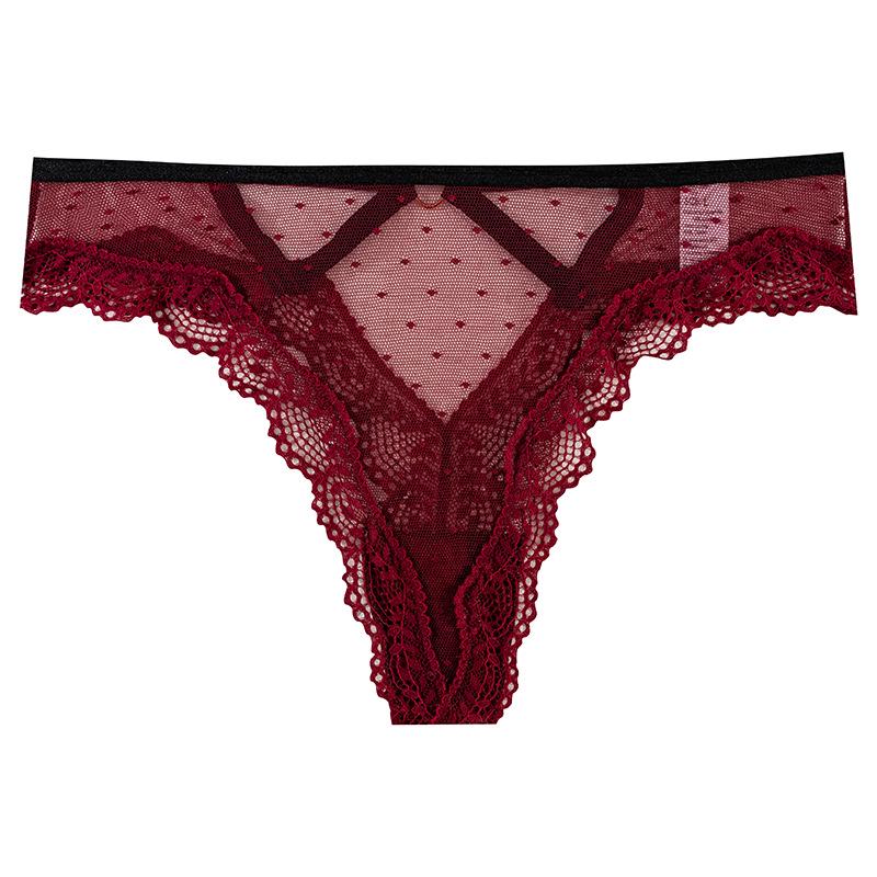 Lace Hollow Sexy European & American Style Triangle Underwear – Solid Color, Pure Desire Design.