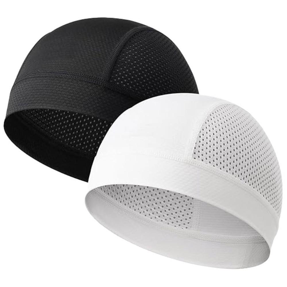 Outdoor Thin Mesh Skull Beanie Cap Quick Dry Sun Protection Cycling Helmet Liner Cap Breathable Solid Color Summer Cycling Cap