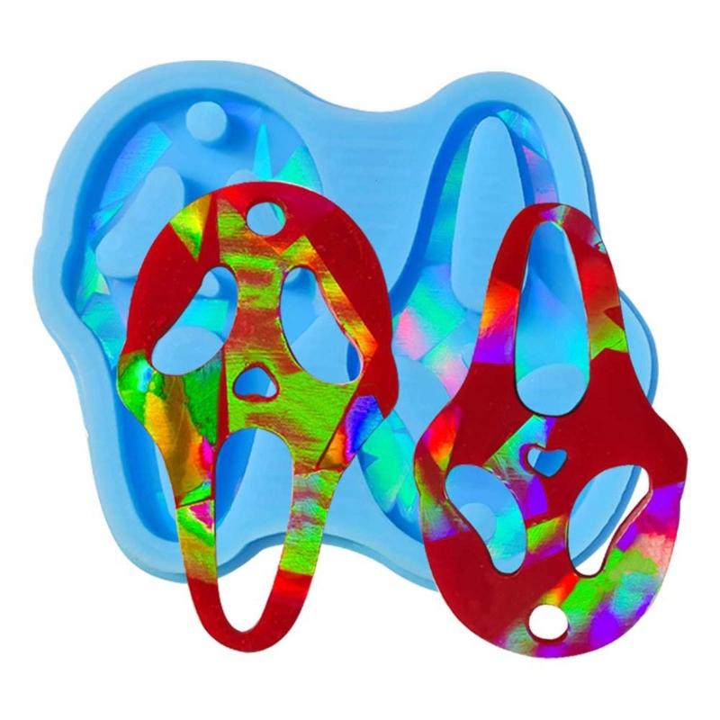 Silicone Mold for Earring Pendant Holographic Grimace Earring Resin Mold Funny Face Shape Earring Charm Epoxy Molds