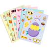 6 Photos/pack of Rabbit Eggs Easter Children's DIY Face-changing Stickers Cute Puzzle Stickers