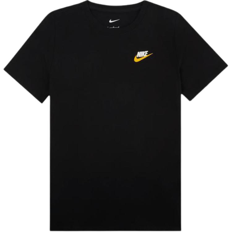 Nike T-Shirt Back Logo Print Round Neck Short Sleeve American Vintage Kids Tops Black DV9714-010