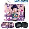 K-Pop Demon Hunters Short PU Zip Wallet Anime Card Holder Mini Coin Purse Black 1pcs