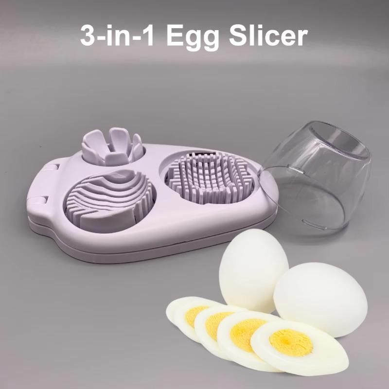 3 i 1 Multiskärare Kokt Äggskärare Rostfritt Stål Manuell Skärning Skinka Svamp Jordgubb Mjuk Frukt Köksredskap Loots