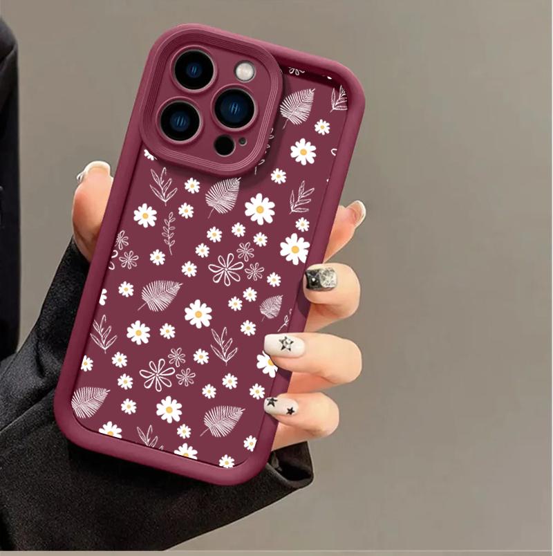 Flower Leaves Plant Pattern Case For Xiaomi Redmi 15C 15 14C 13C 12C A5 Note 12 13 14 Pro Plus 5G 4G 10 11 11S Shockproof Cover