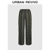 UR2025 Women's Striped Elastic Waist Drawstring Straight Leg Pants
