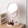 Sunflower Makeup Mirror for Students Desktop Flower Beauty Mirror Girl Dressing Table with Hanging Jewelry