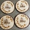 4Pcs Personalized Engraved Wood Coaster Perfect Valentine's Day Wedding Engagement Anniversary Christmas Present Table Decor