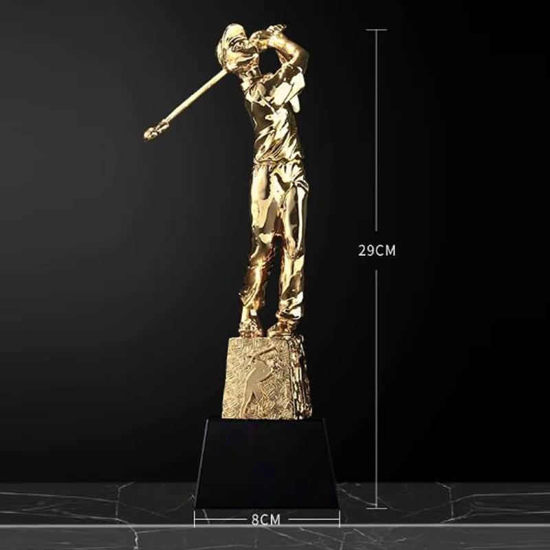 

Customized Golf Trophy, Gold Plated Resin, Creative, Enterprise Awards Honor Competition, Crystal Base Engraved, Home Decor, 1Pc