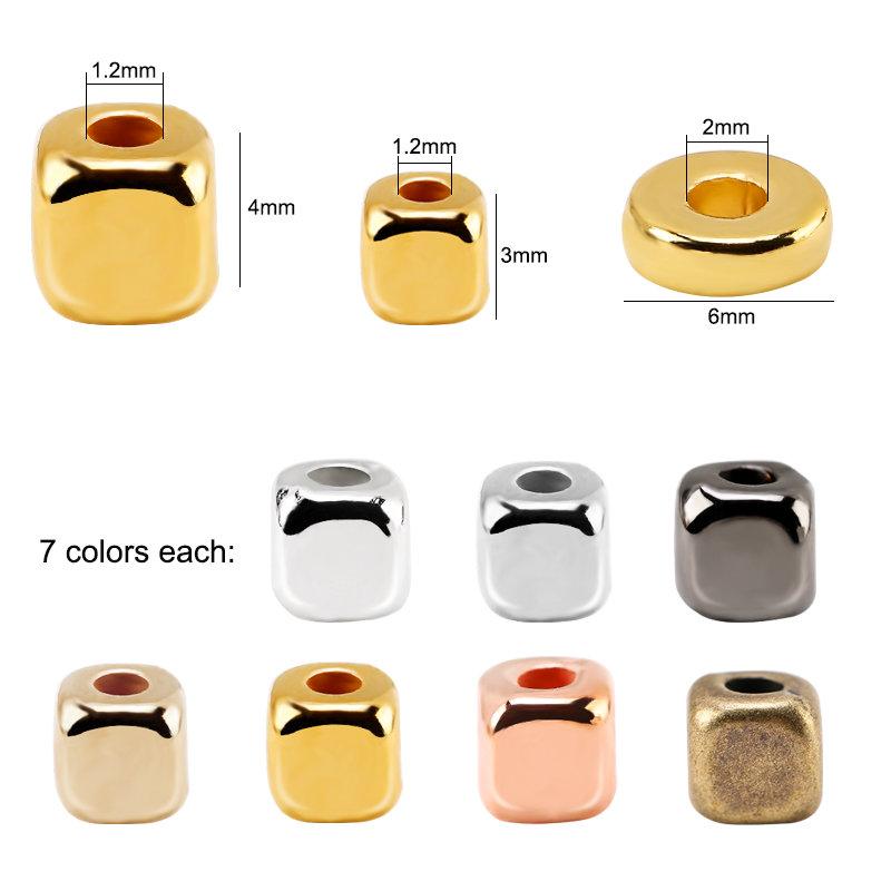 200 Pieces Flat Round Disc Spacer Beads CCB Cube Loose Spacer Beads For Bracelet Necklace Making Jewely Craft DIY 7Colors