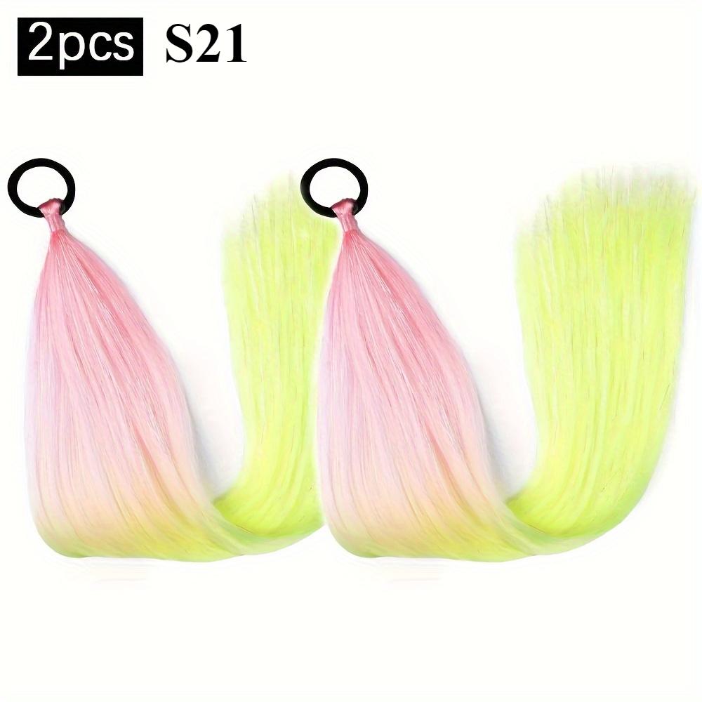 

2шт 24-дюймовые синтетические плетеные конские хвосты DIY Ombre наращивание волос с мишурой для волос Jumbo конский хвост красочные сумасшедшие волосы для плетения S21
