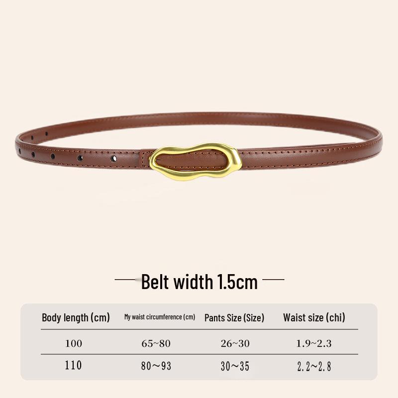 

2026 Women s Korean Style Simple Thin Belt – Versatile 1.5cm for Casual Pants. 110cm