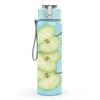 1PC Stacked Green Apple Fruit Print 750ml Color Plastic Sports Water Bottle Leakproof Flip Straw Lid For Sports Office Home Use