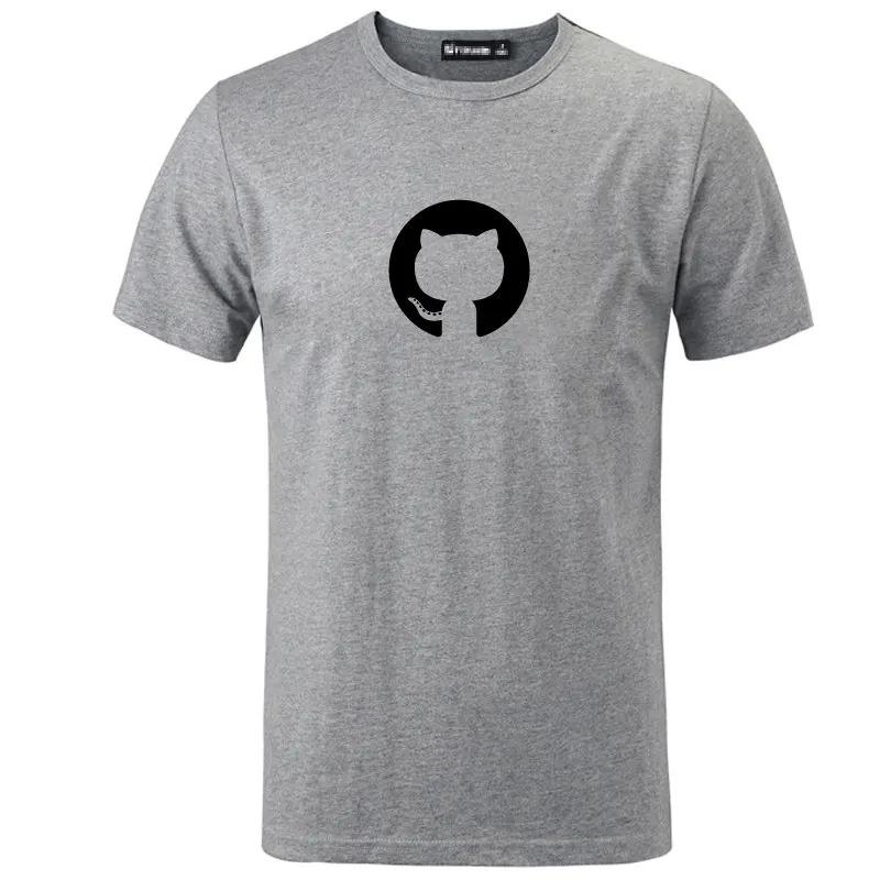 

Новая хлопковая футболка с короткими рукавами Github Octopus Cat Open Source Programmer Programming Geek GEEK Футболка для мужчин XXXXL