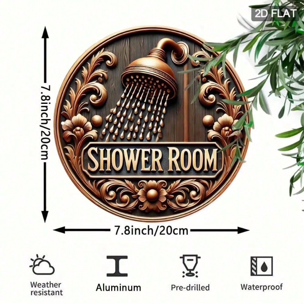 

1pc 2D Shower Room Sign Metal Decor, Versatile Wall Art for Home Restaurants Bars Cafes 20x20 різнокольоровий