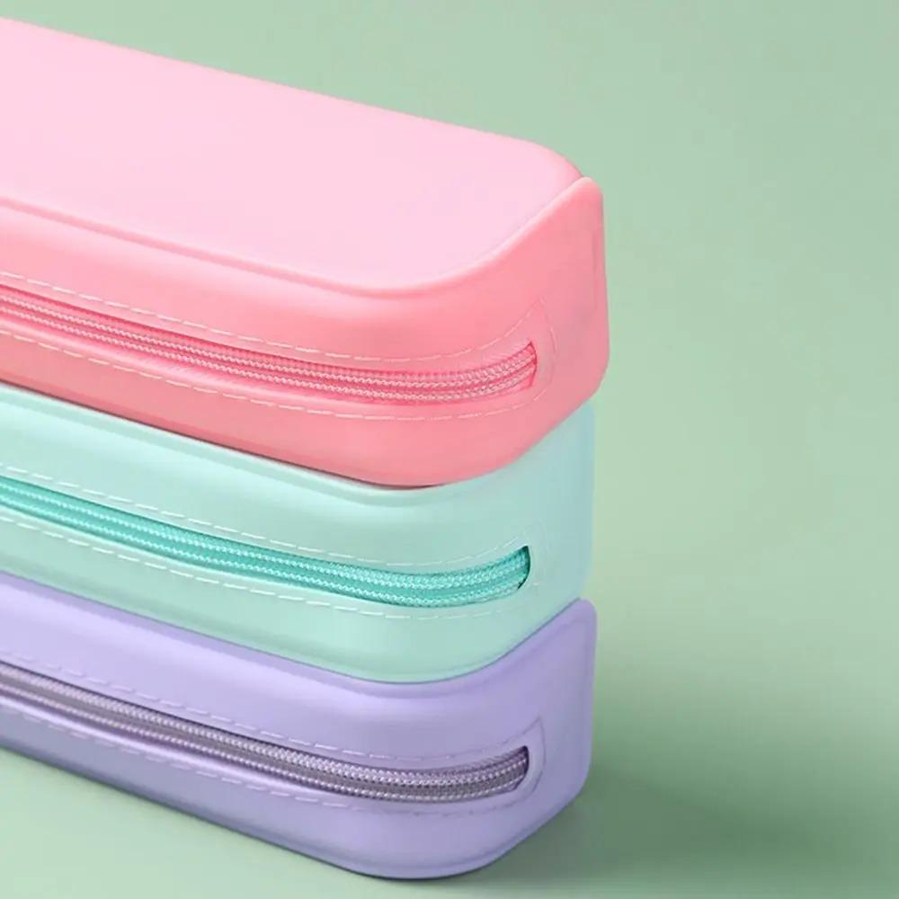 Waterproof Silicone Pencil Case Large Capacity Stationery Storage Pouch Stationery Bag  Student
