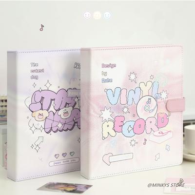 MINKYS Kawaii Cuero PU 25R Grande A5 Kpop Carpeta para Tarjetas Fotográficas Libro de Colección Soporte para Tarjetas Fotográficas de Idols Álbum de Tarjetas Fotográficas
