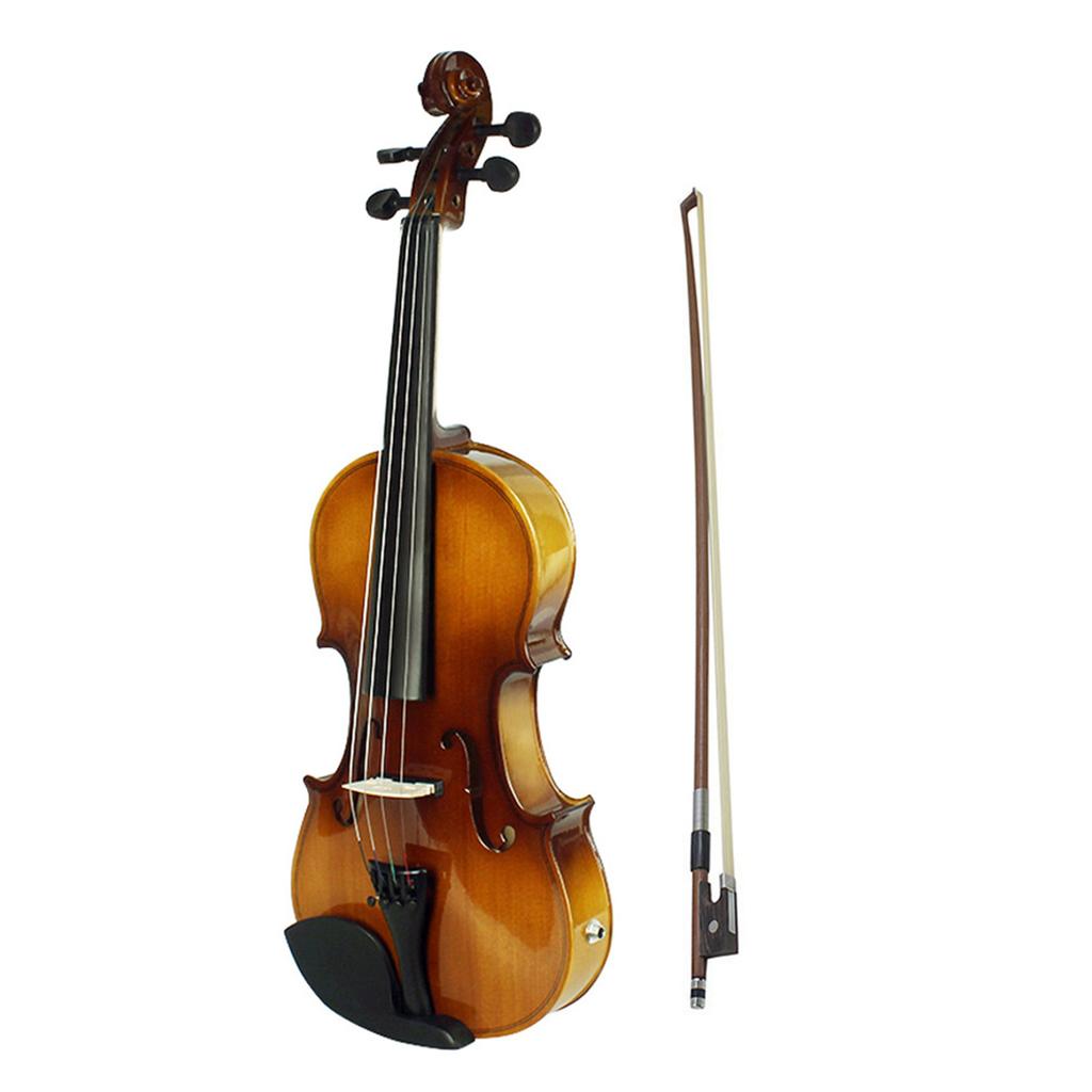 4 4 Full Size Acoustic EQ Electric Violin Fiddle Kit Solid Wood Spruce Face Board with Bow Hard Case Shoulder Rest