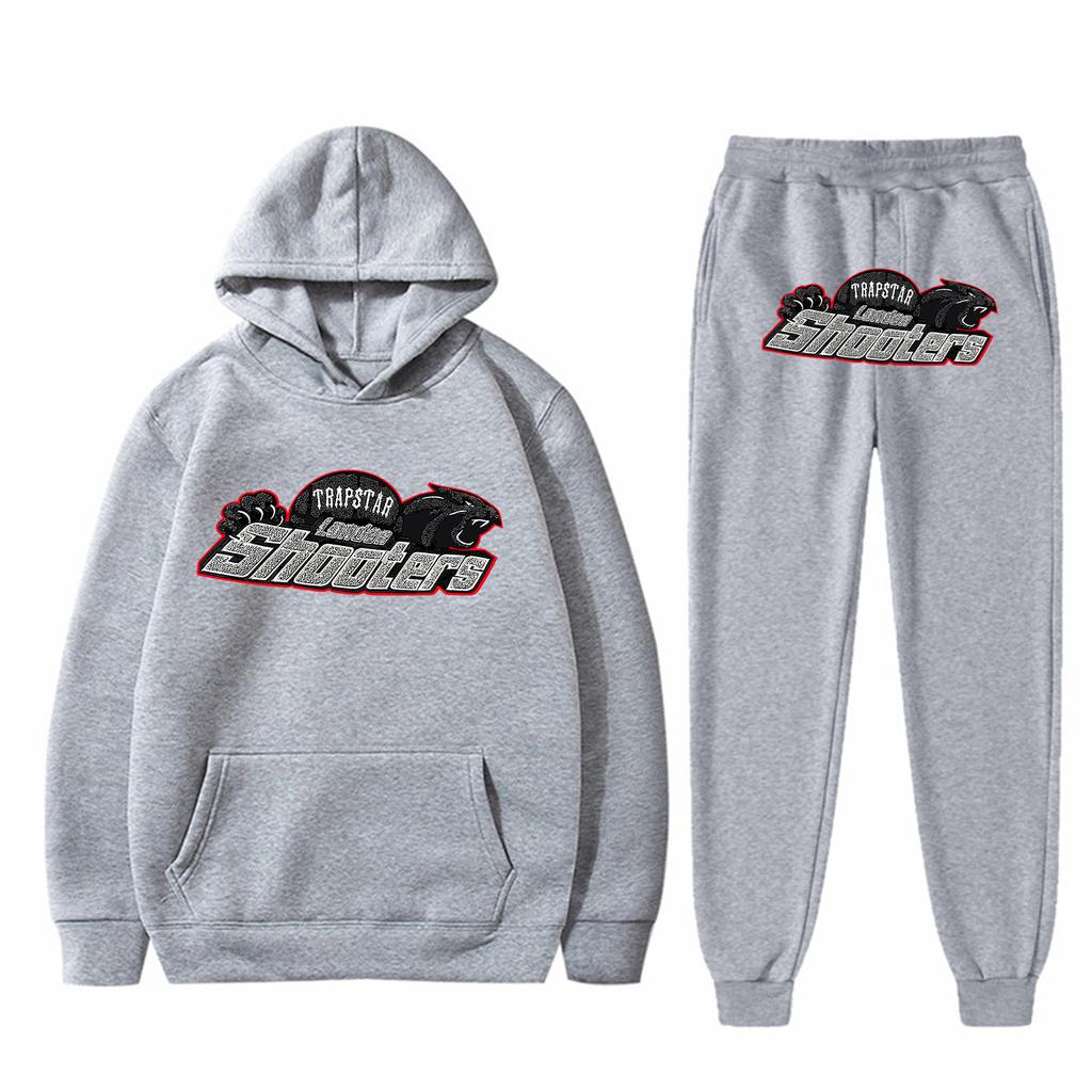 Conjunto de sudadera con capucha bordada y pantalones de manga larga de felpa para niños