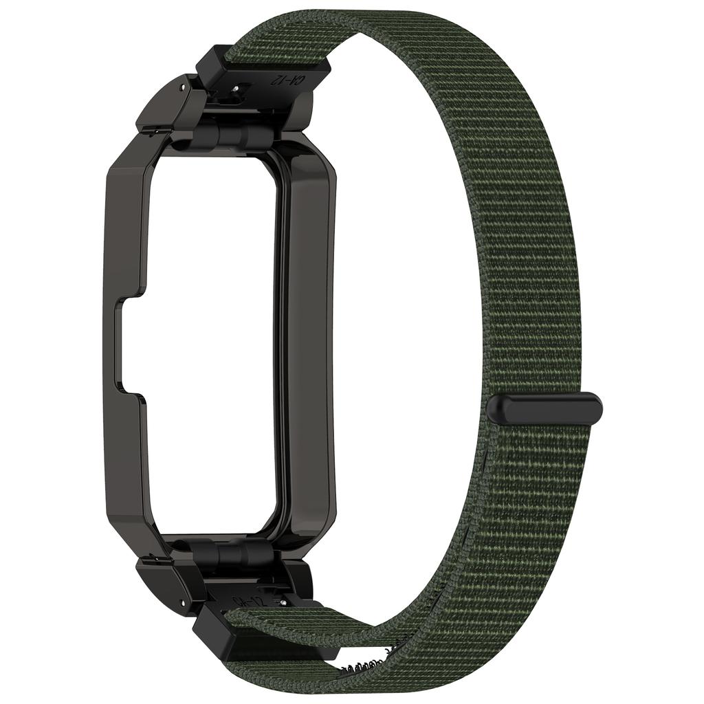 Armband für Huawei Band 10/10 NFC/9/9 NFC/8/8 NFC Klettverschluss Nylonarmband mit Metallgehäuse