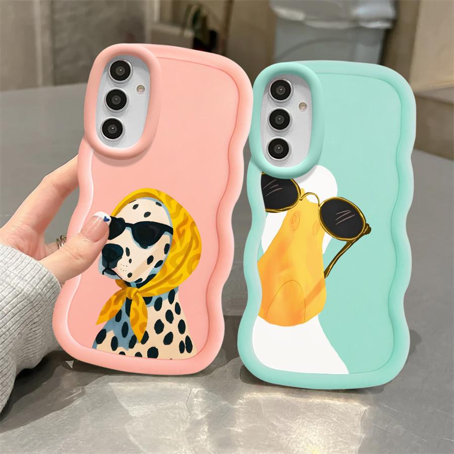 Case for Samsung Galaxy A12 A14 A15 A21s A16 A52 A11 A13 Soft Phone Cover A53 A22 A06 A05 A03 A04 A23 A33 Cartoon Dog Duck