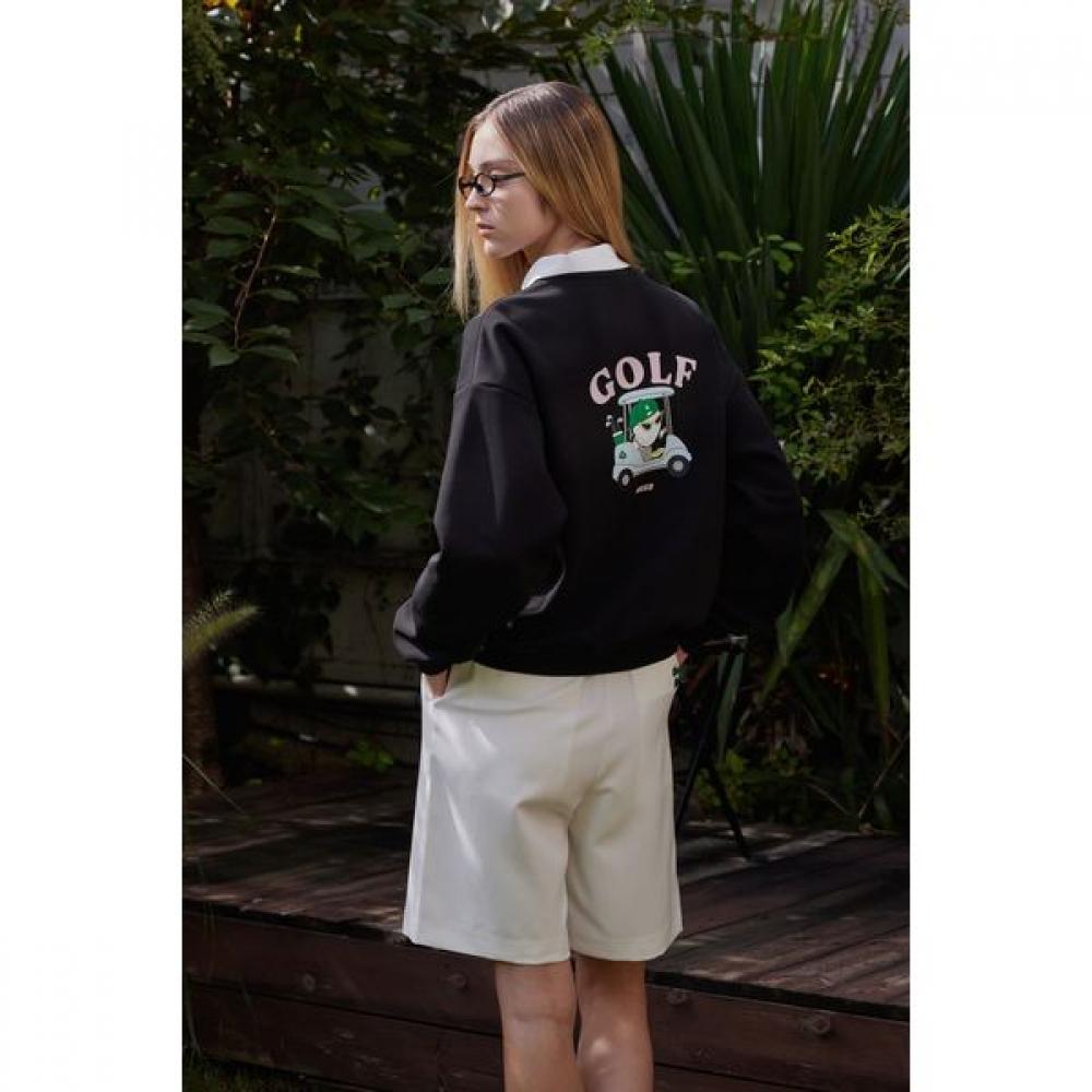 Goxo Women Black Crew Neck Sweatshirt Swag Cart M