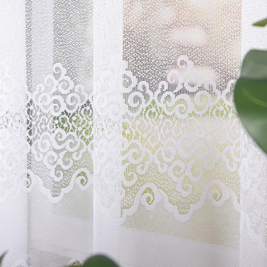 MODESTA - Ready-made Jacquard Curtain with a Straight Hem - 300x160 Cm - White