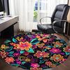 1PC Colorful Floral Print Chair Carpet for Office, Indoor Non-Slip Washable Carpet, Soft Comfortable Mat For Office Room yy250930223