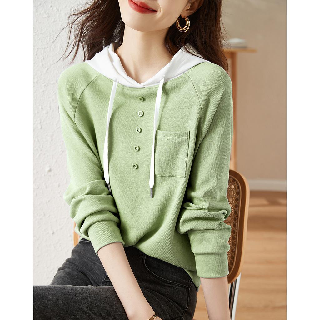 Temperament Versatile Hooded Sweatshirt, Winter Sports Casual Loose Slim Long-sleeved Pullover Top
