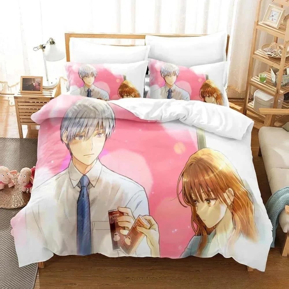 Comforter Anime The Ice Guy And His Cool Female Colleague Bedding Set Bedroom Soft Modern S Comefortable