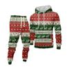 Men's Printed Hooded Sweatshirt And Sweatpants Casual Sports Suit