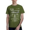 F14 Tomcat Naval Fighter Jet Diagram 100 Cotton Casual Breathable Confortable Men Top Football Shirts 2025 Men Clothes