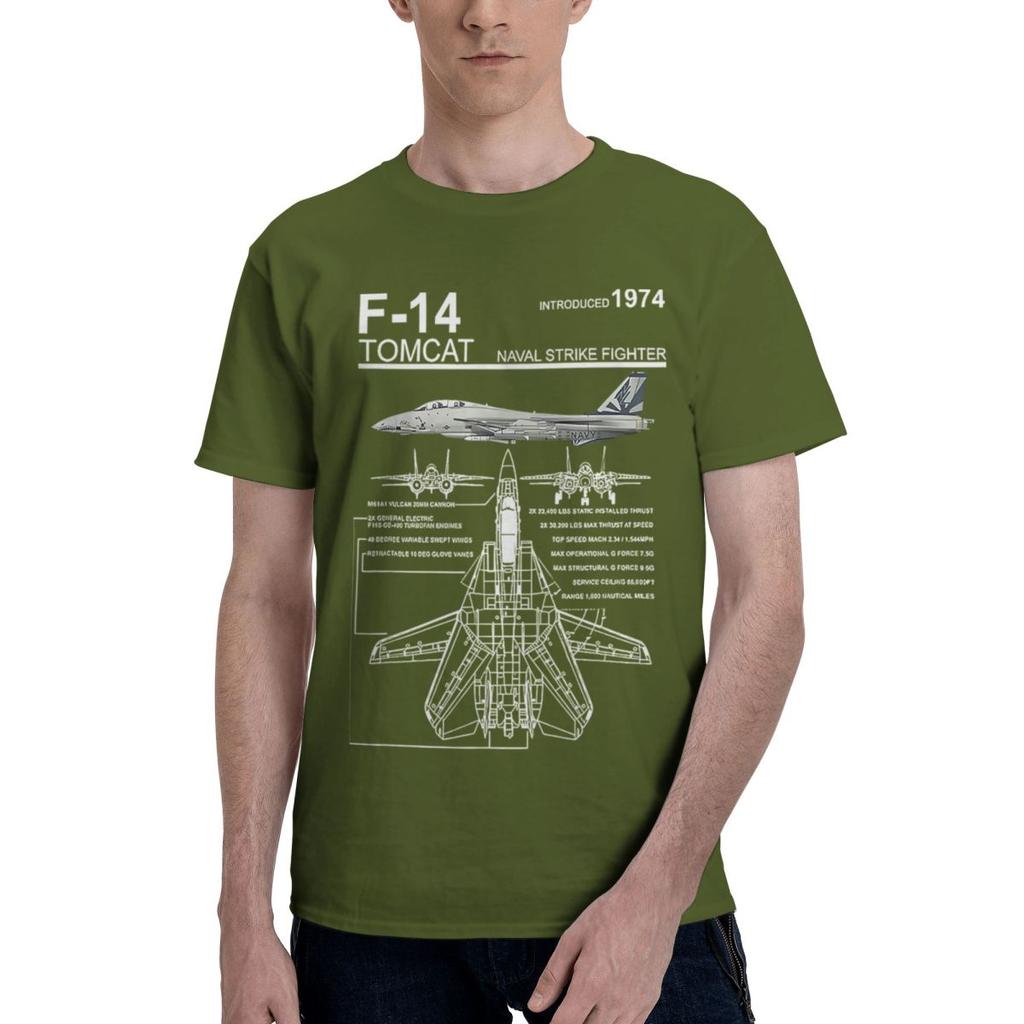 F14 Tomcat Naval Fighter Jet Diagram 100 Cotton Casual Breathable Confortable Men Top Football Shirts 2025 Men Clothes