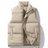 Down Cotton Vest Autumn and Winter Men's Large Size Stand-up Collar Sleeveless Waistcoat Warm Vest Jacket