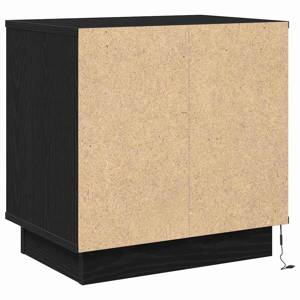 Nightstand Set of 2 Black Oak Effect 50 X 34.5 X 50 Cm