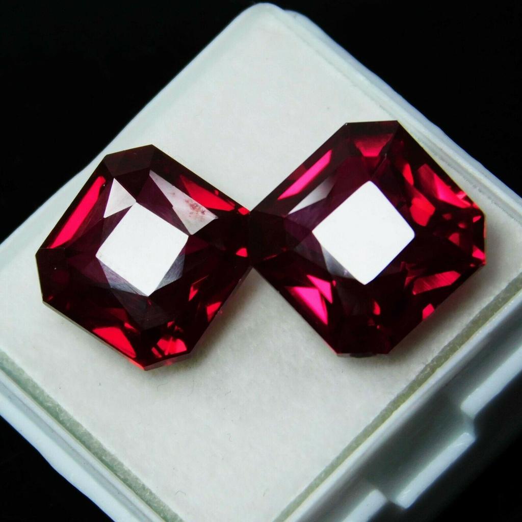 Natural Red Ruby 16.25ct Square Cut Certified Loose Gemstone